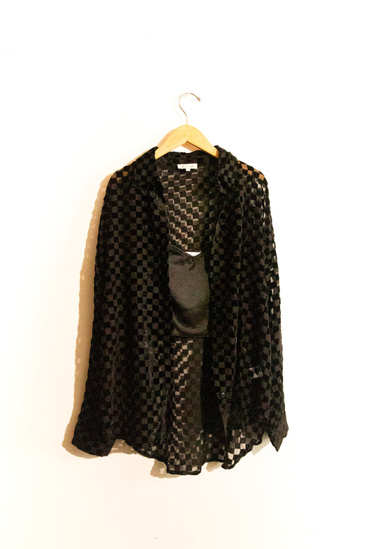 Black Checkered Top